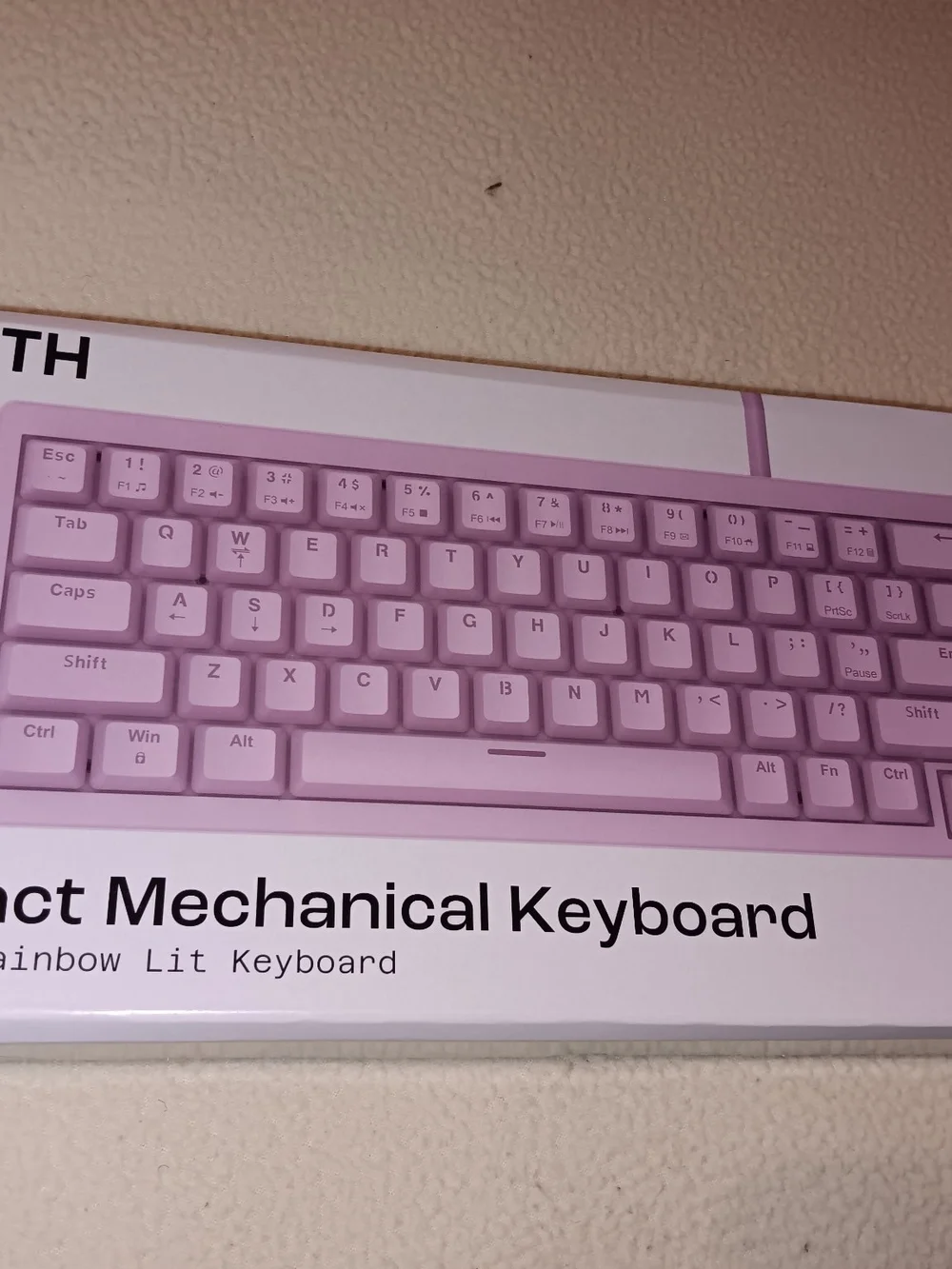 Compact Pink Mechanical Keyboard - Wired Rainbow Lit (PRICE IS FIRM)
